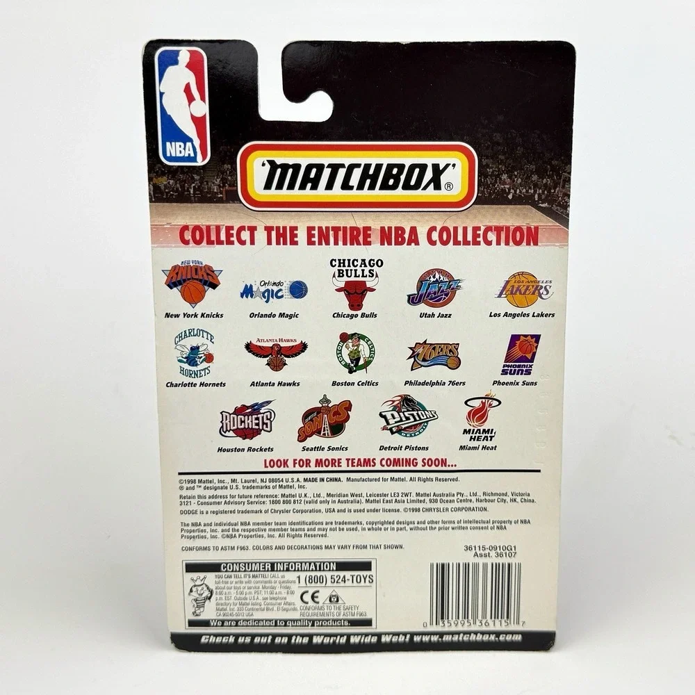 1998 Matchbox Chicago Bulls NBA Collection Dodge Viper Car Vtg Toy Sealed *READ*